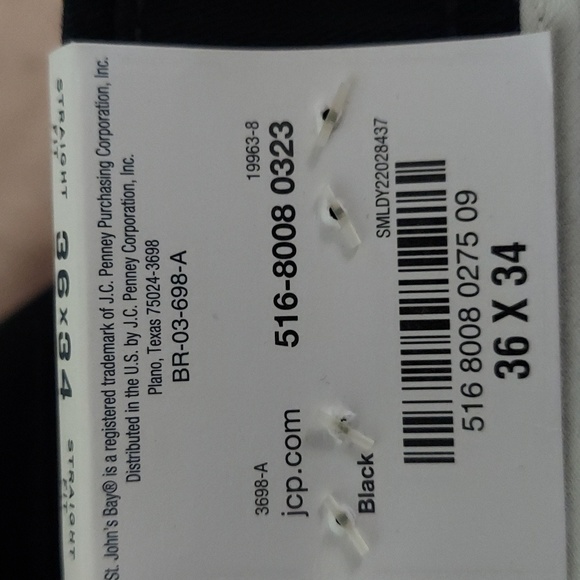 St Johns Bay Men's Black Khakis 36x34 Iron Free NWT - Picture 7 of 11